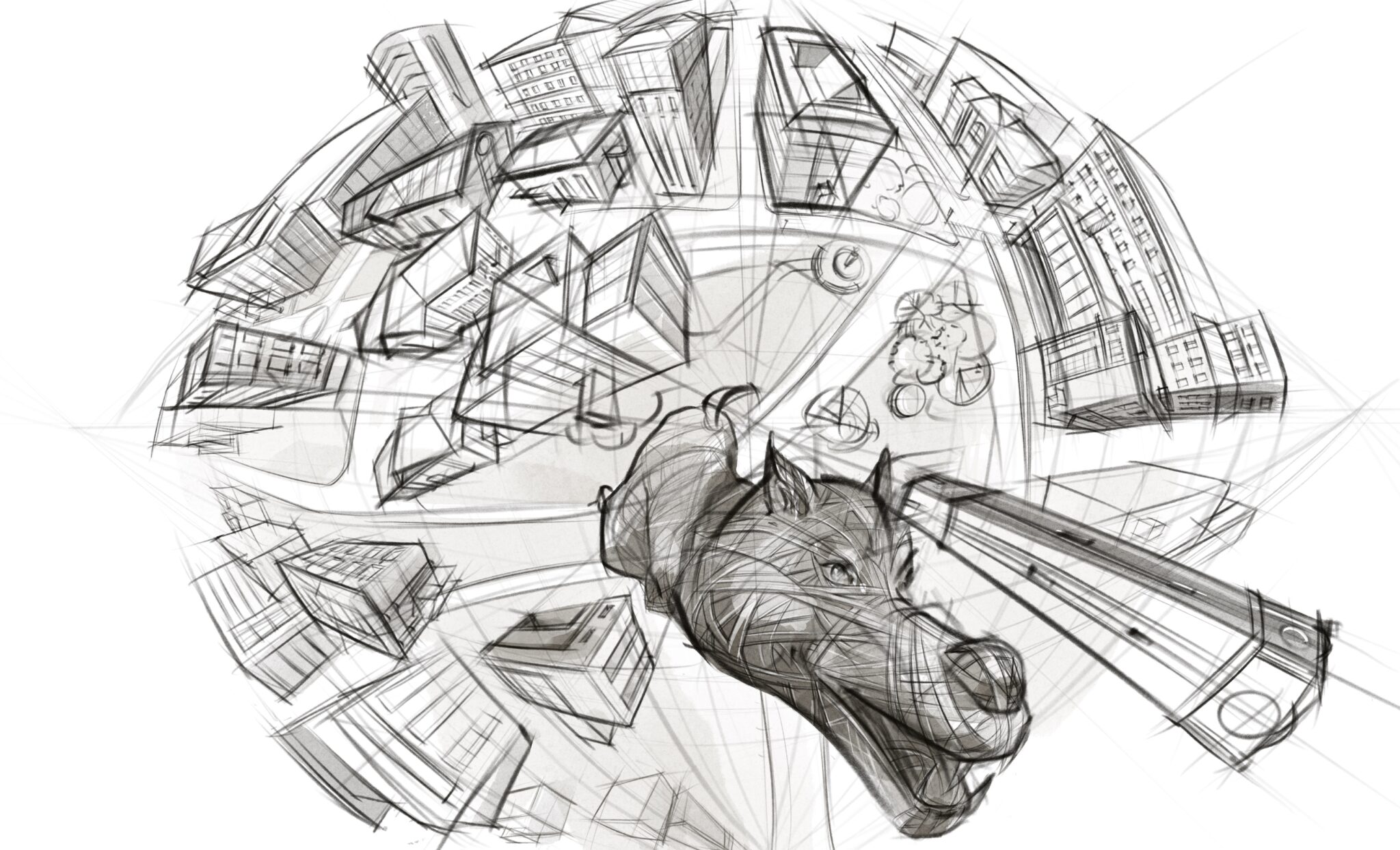 5Point Perspective Drawing or Curvilinear Perspective poradora