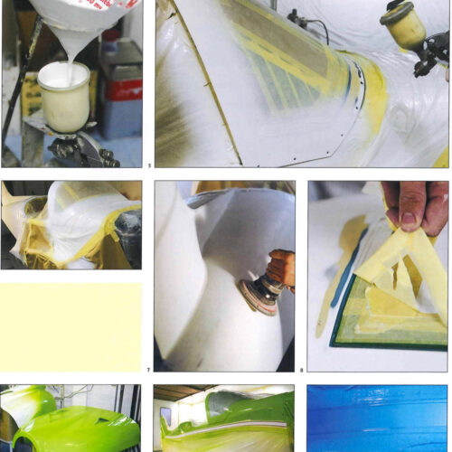 Spray painting a Pioneer 300 light aircraft